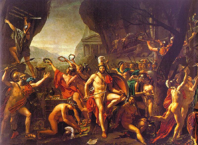 Jacques-Louis  David Leonidas at Thermopylae China oil painting art